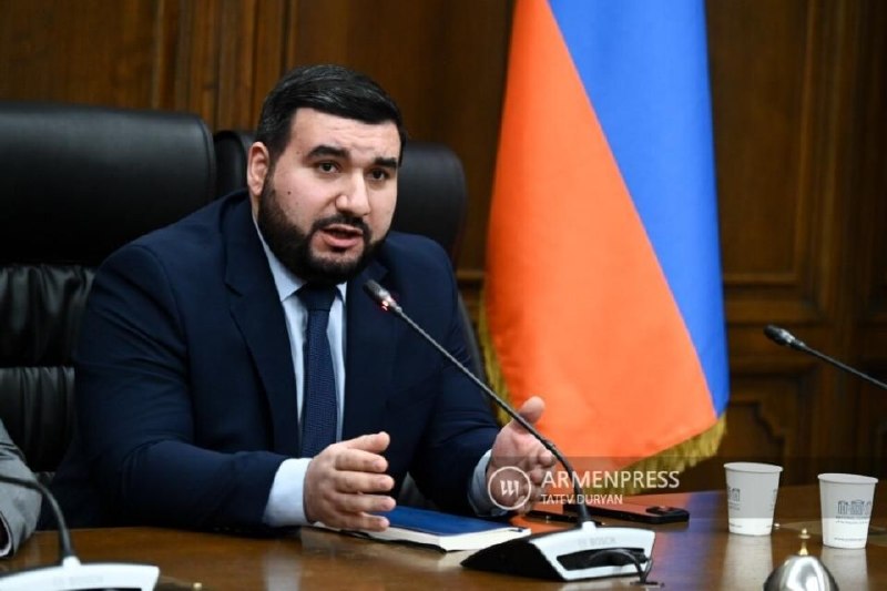 Депутат Национального Собрания Армении Ваагн Алексанян выступает на заседании