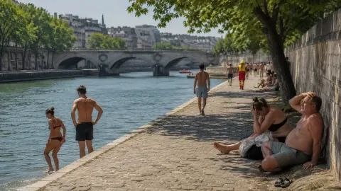 Аномальная жара во Франции: термометр показывает высокую температуру