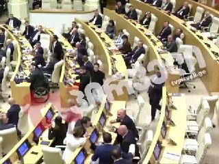 Драка в парламенте Грузии после отчета премьер-министра Ираклия Кобахидзе