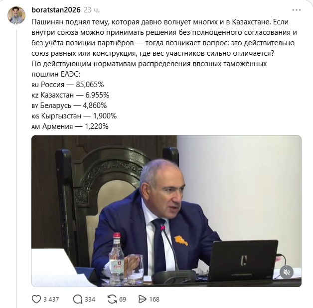 Никол Пашинян на заседании ЕАЭС