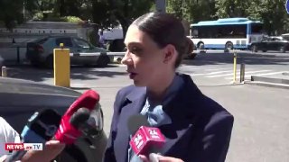 Министр юстиции Армении Србуи Галян на брифинге в Конституционном суде