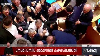 Драка в парламенте Грузии между депутатами правящей партии и оппозиции