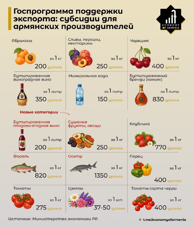 Заседание правительства Армении, обсуждение программы поддержки экспорта