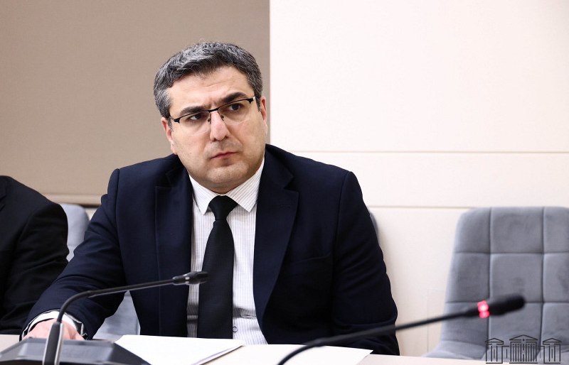 Заместитель министра внутренних дел Армении Армен Мкртчян на заседании НС